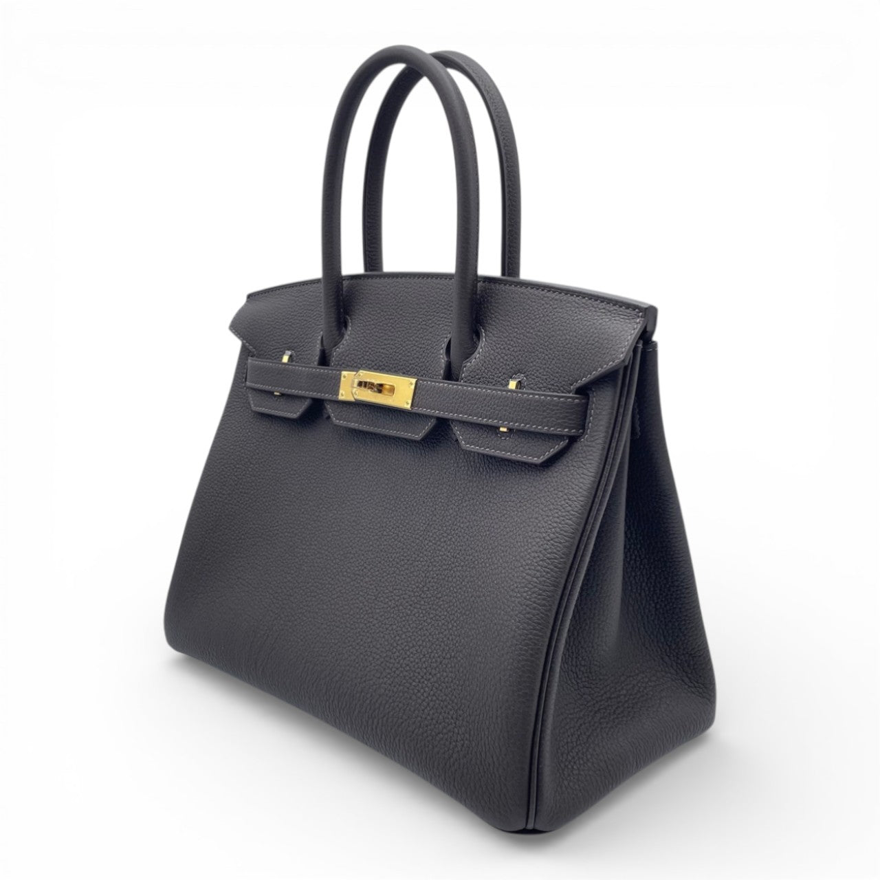 プレオウンドエルメス バーキン 30 べブラン トゴ ゴールド金具 K刻印