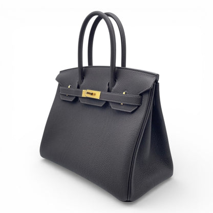 プレオウンドエルメス バーキン 30 べブラン トゴ ゴールド金具 K刻印