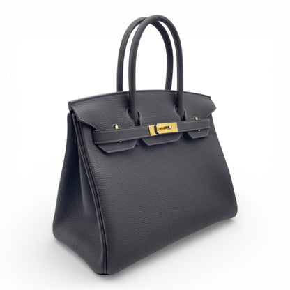 プレオウンドエルメス バーキン 30 べブラン トゴ ゴールド金具 K刻印