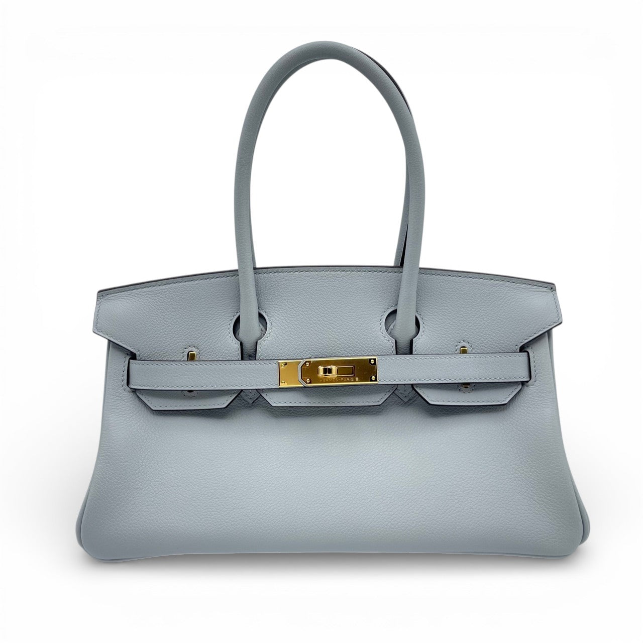 プレオウンドエルメス ショルダーバーキン 29 ブルーグラシエ エバーカラー ゴールド金具 G刻印