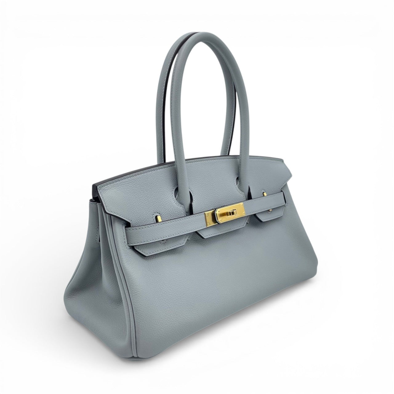 プレオウンドエルメス ショルダーバーキン 29 ブルーグラシエ エバーカラー ゴールド金具 G刻印