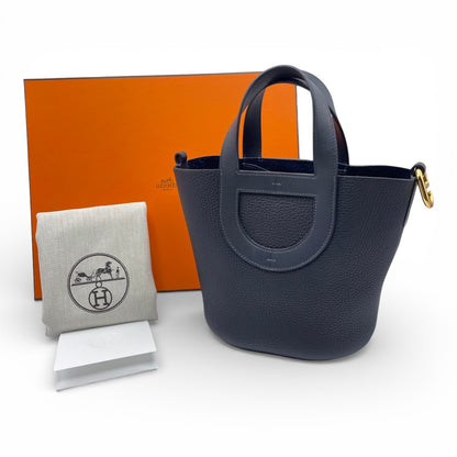 プレオウンドエルメス インザループ 18 ブルーニュイ トリヨンクレマンス ゴールド金具 B刻印