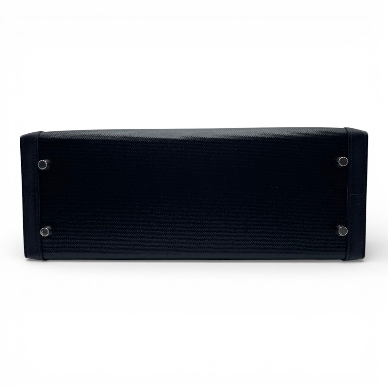 プレオウンドエルメス ケリー エクリュ 32 ノワール トワルH・ベルリンヌ/スイフト シルバー金具 Z刻印