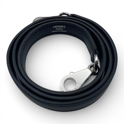 プレオウンドエルメス ケリー エクリュ 32 ノワール トワルH・ベルリンヌ/スイフト シルバー金具 Z刻印