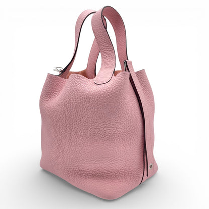 プレオウンドエルメス ピコタンロック PM ローズサクラ トリヨンクレマンス シルバー金具 U刻印