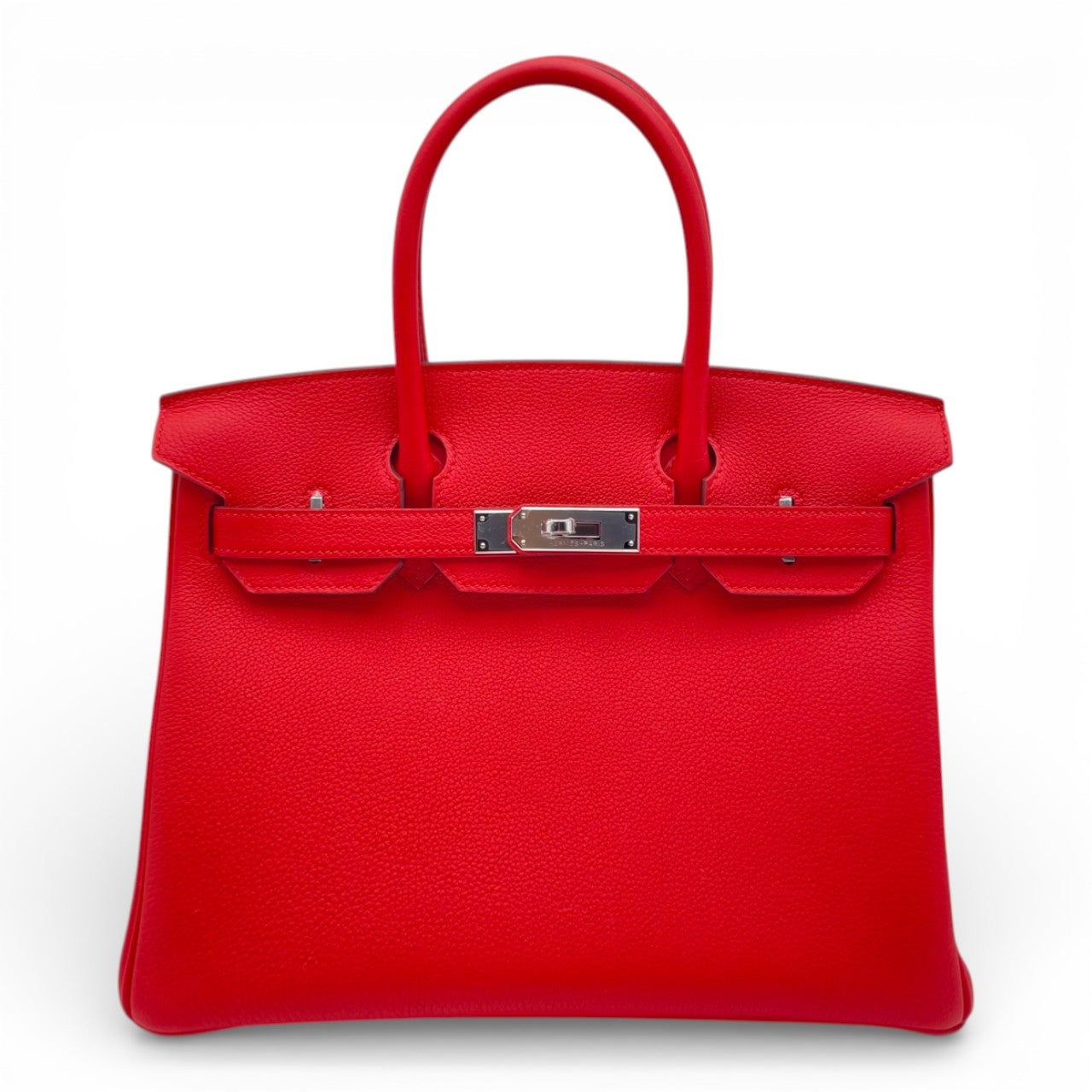 プレオウンドエルメス バーキン 30 ルージュクー トゴ シルバー金具 K刻印