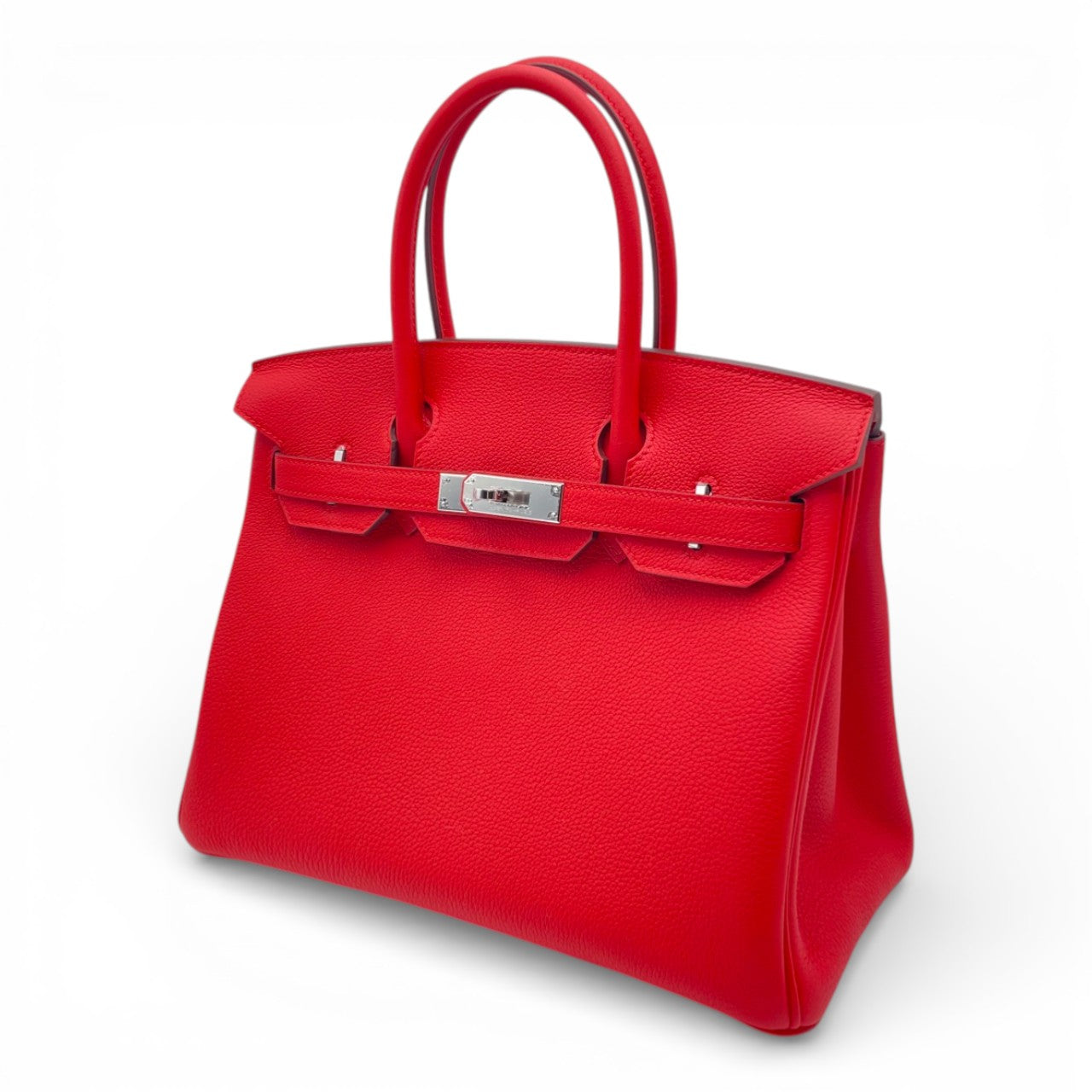 プレオウンドエルメス バーキン 30 ルージュクー トゴ シルバー金具 K刻印