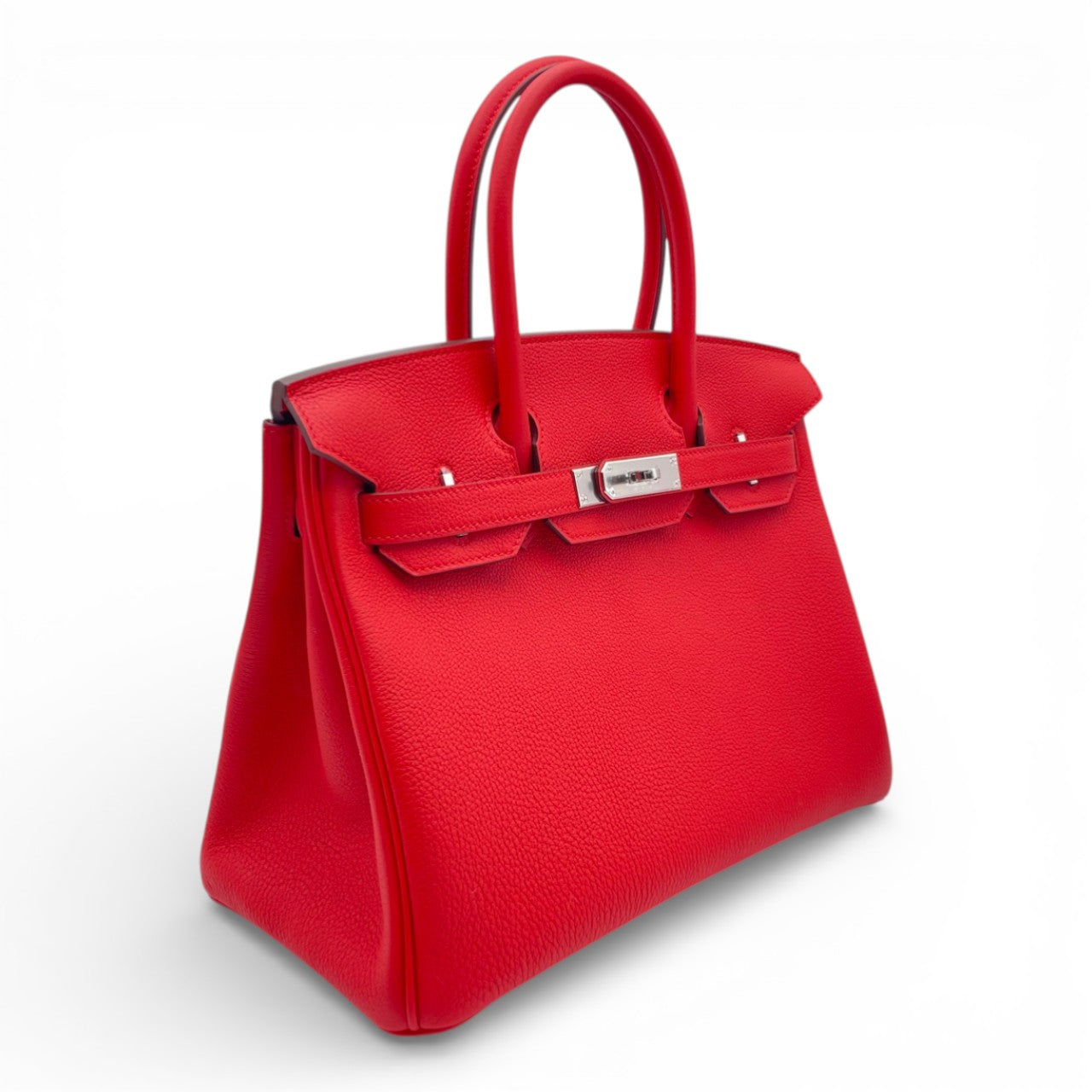 プレオウンドエルメス バーキン 30 ルージュクー トゴ シルバー金具 K刻印