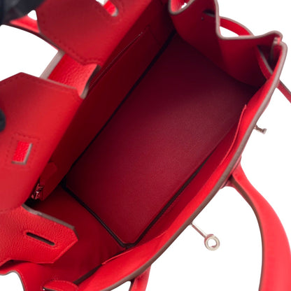 プレオウンドエルメス バーキン 30 ルージュクー トゴ シルバー金具 K刻印