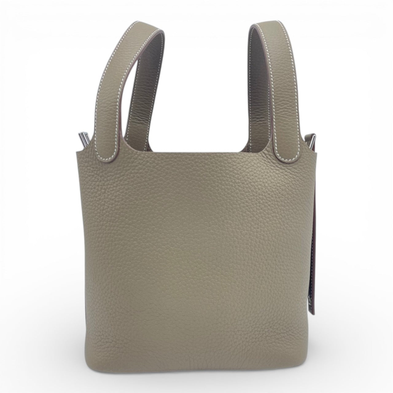 プレオウンドエルメス ピコタンロック PM エトゥープ トリヨンクレマンス シルバー金具 K刻印