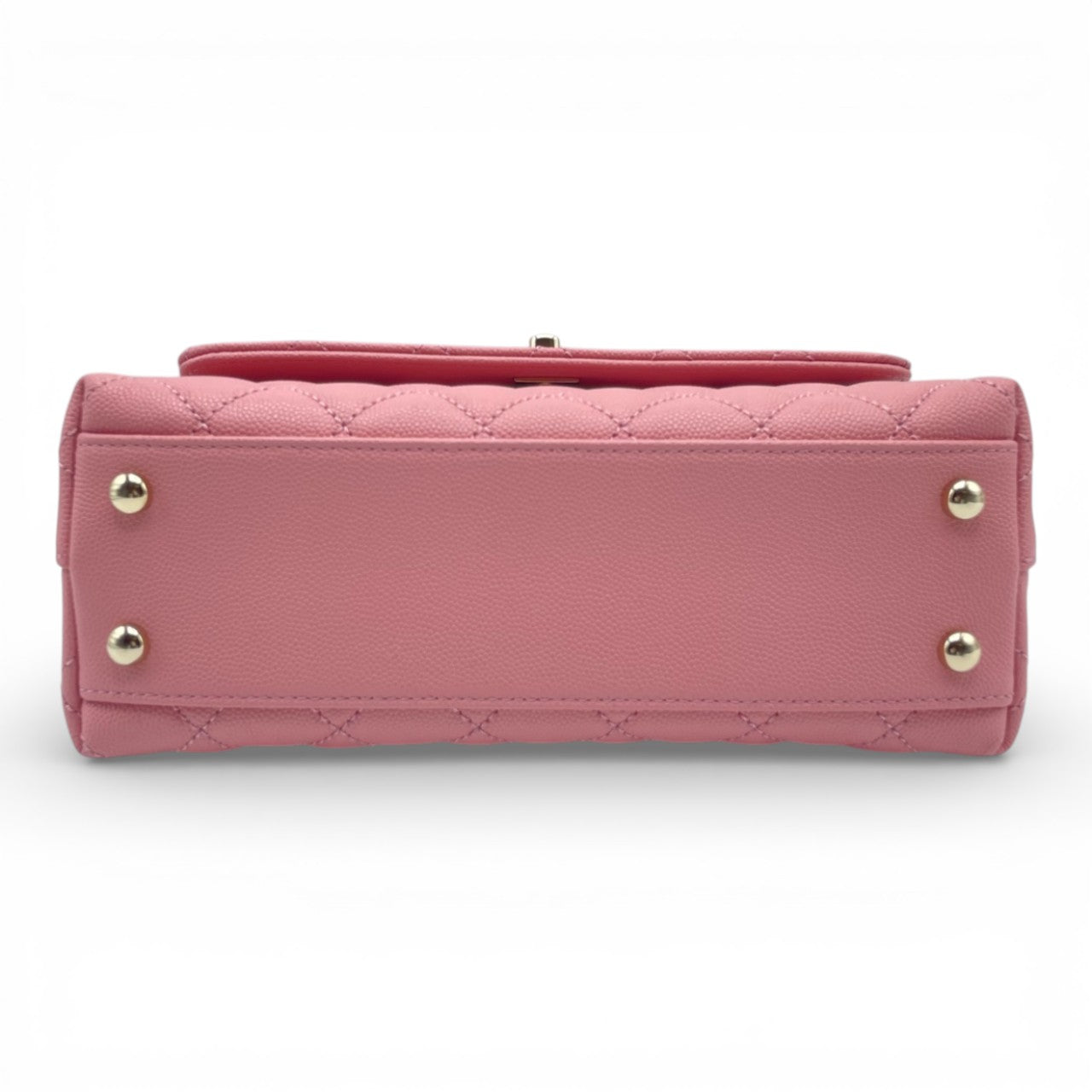 プレオウンドシャネル ココハンドル W24 ピンク キャビアスキン ゴールド金具