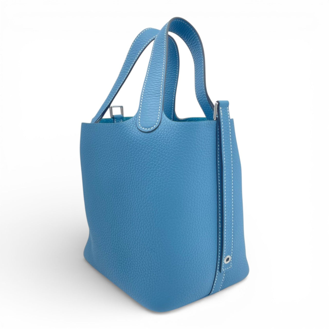 プレオウンドエルメス ピコタンロック PM ニューブルージーン トリヨンクレマンス シルバー金具 K刻印