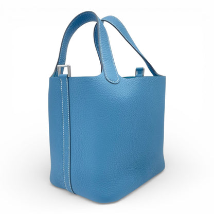 プレオウンドエルメス ピコタンロック PM ニューブルージーン トリヨンクレマンス シルバー金具 K刻印