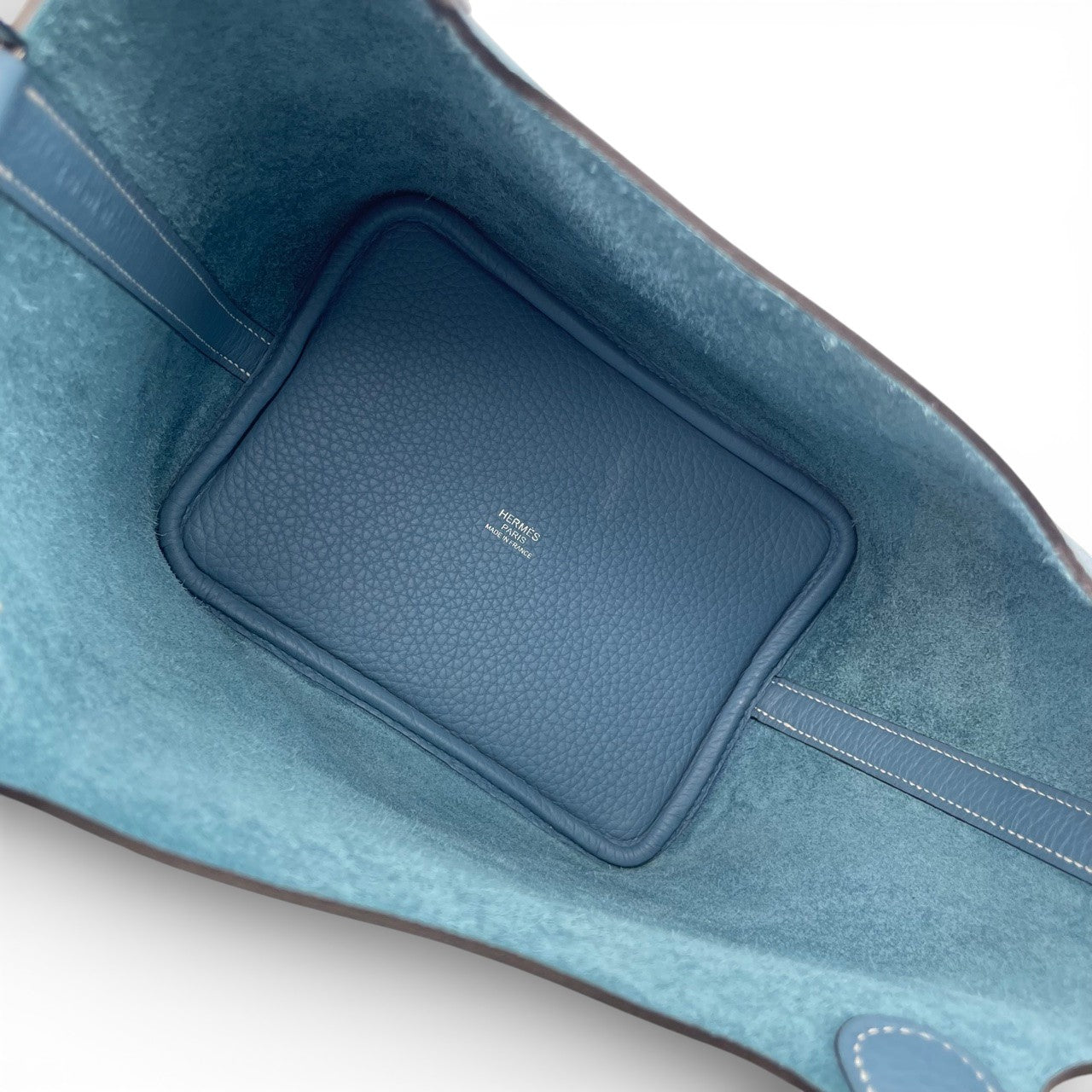 プレオウンドエルメス ピコタンロック PM ニューブルージーン トリヨンクレマンス シルバー金具 K刻印