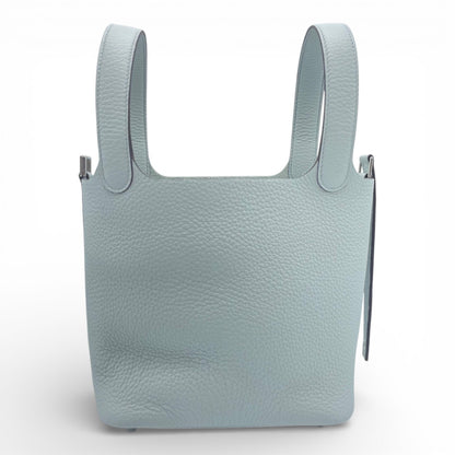 プレオウンドエルメス ピコタンロック PM ブルーペール トリヨンクレマンス シルバー金具 K刻印