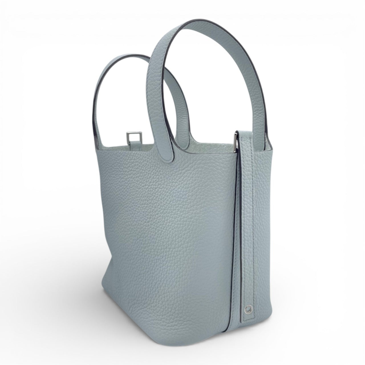 プレオウンドエルメス ピコタンロック PM ブルーペール トリヨンクレマンス シルバー金具 K刻印