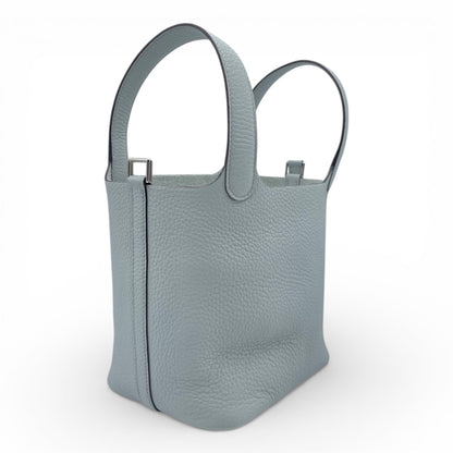 プレオウンドエルメス ピコタンロック PM ブルーペール トリヨンクレマンス シルバー金具 K刻印