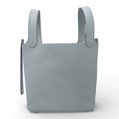 プレオウンドエルメス ピコタンロック PM ブルーペール トリヨンクレマンス シルバー金具 K刻印