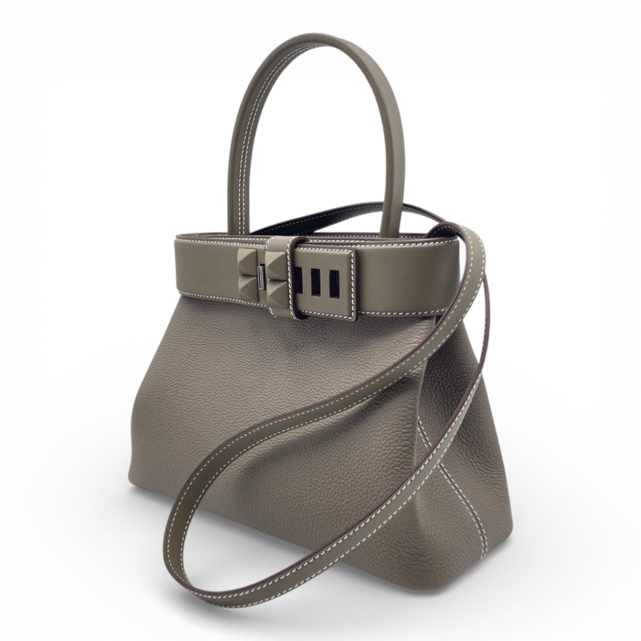 プレオウンドエルメス メドール 27 エトゥープ トゴ/スイフト シルバー金具 K刻印