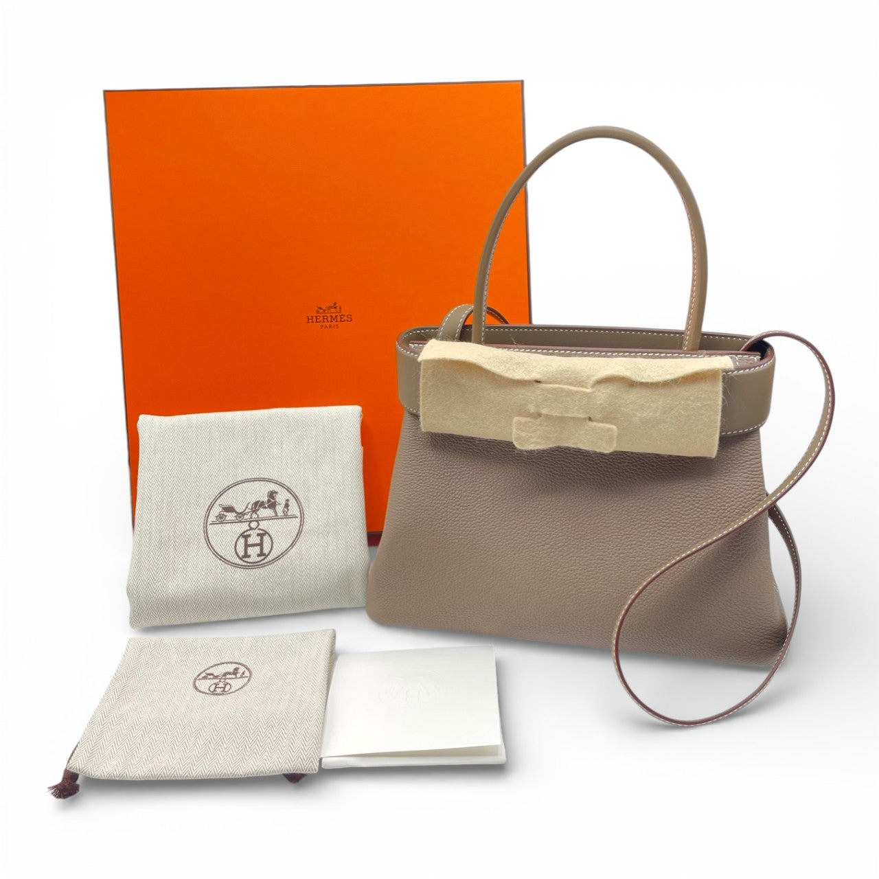 プレオウンドエルメス メドール 27 エトゥープ トゴ/スイフト シルバー金具 K刻印