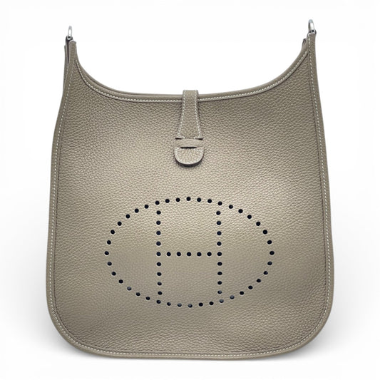 プレオウンドエルメス エヴリン PM エトゥープ トリヨンクレマンス シルバー金具 B刻印