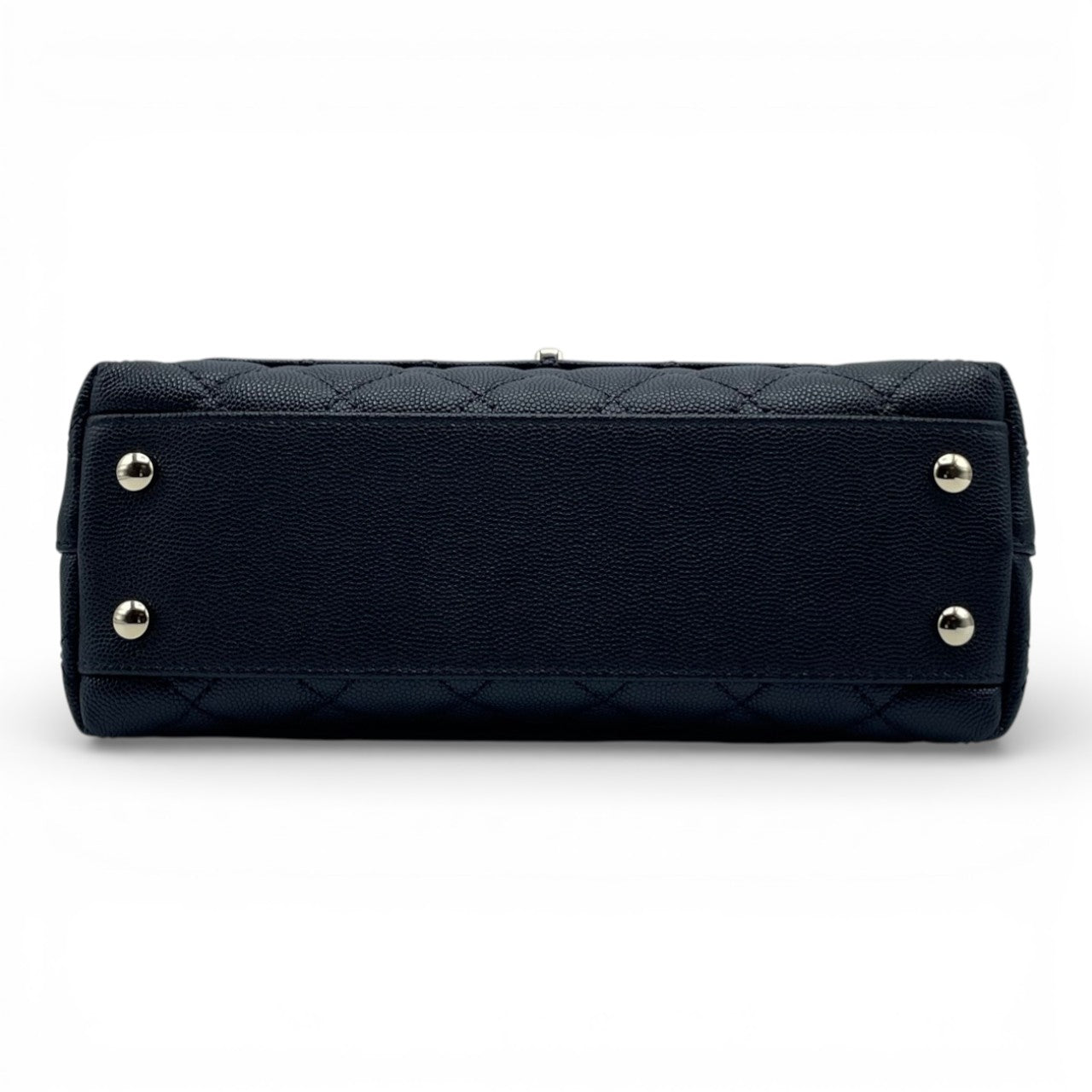 プレオウンドシャネル ココハンドル W24 ブラック キャビアスキン シャンパンゴールド金具