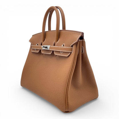 プレオウンドエルメス バーキン 25 ゴールド トゴ シルバー金具 G刻印