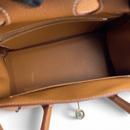 プレオウンドエルメス バーキン 25 ゴールド トゴ シルバー金具 G刻印