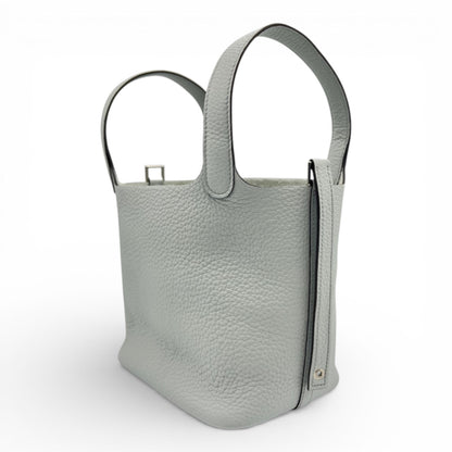 プレオウンドエルメス ピコタンロック PM ブルーペール トリヨンクレマンス シルバー金具 K刻印