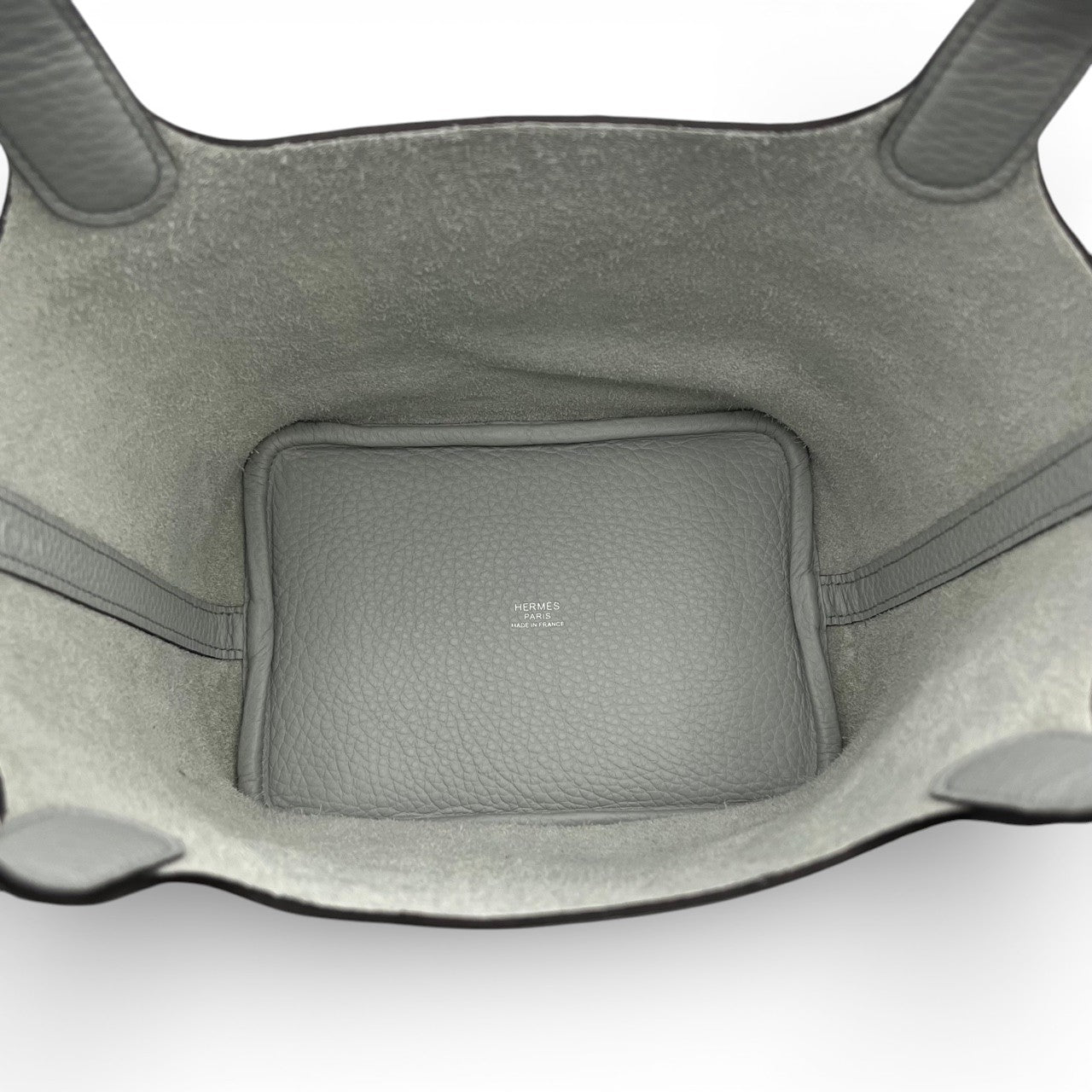 プレオウンドエルメス ピコタンロック PM ブルーペール トリヨンクレマンス シルバー金具 K刻印