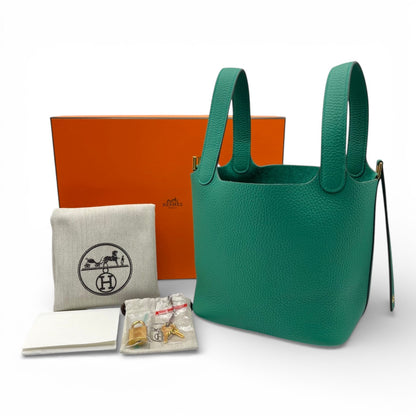 プレオウンドエルメス ピコタンロック PM ヴェール・ヴェルディゴ トリヨンクレマンス ゴールド金具 K刻印