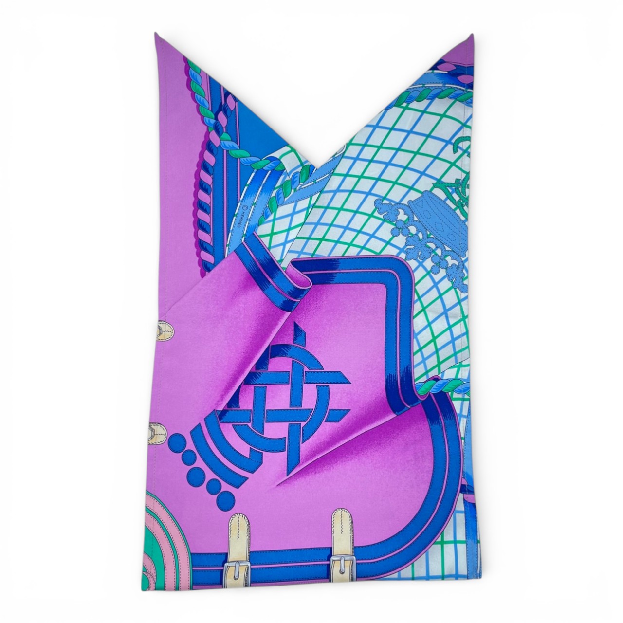 プレオウンドエルメス フロシキ PM 馬の礼装 マルチカラー シルク100%