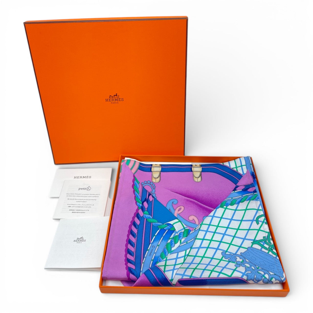 プレオウンドエルメス フロシキ PM 馬の礼装 マルチカラー シルク100%