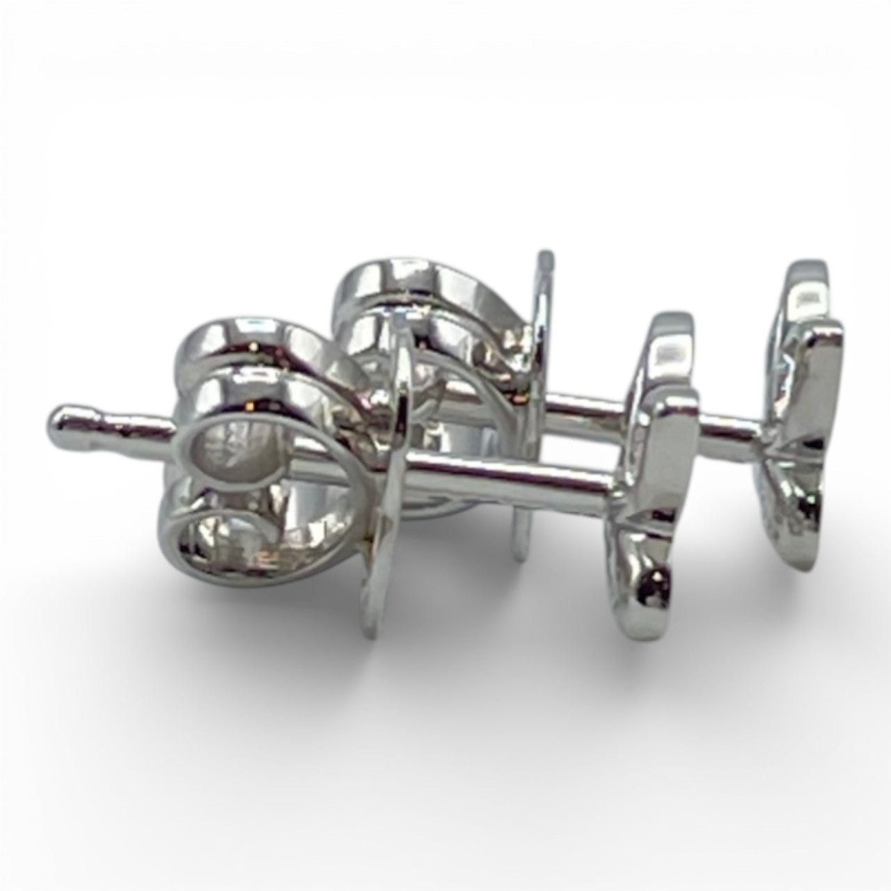 プレオウンドグラフ パヴェ バタフライ ダイヤモンド プティ スタッド ピアス RGE1563 シルバー ホワイトゴールド