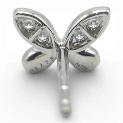 プレオウンドグラフ パヴェ バタフライ ダイヤモンド プティ スタッド ピアス RGE1563 シルバー ホワイトゴールド