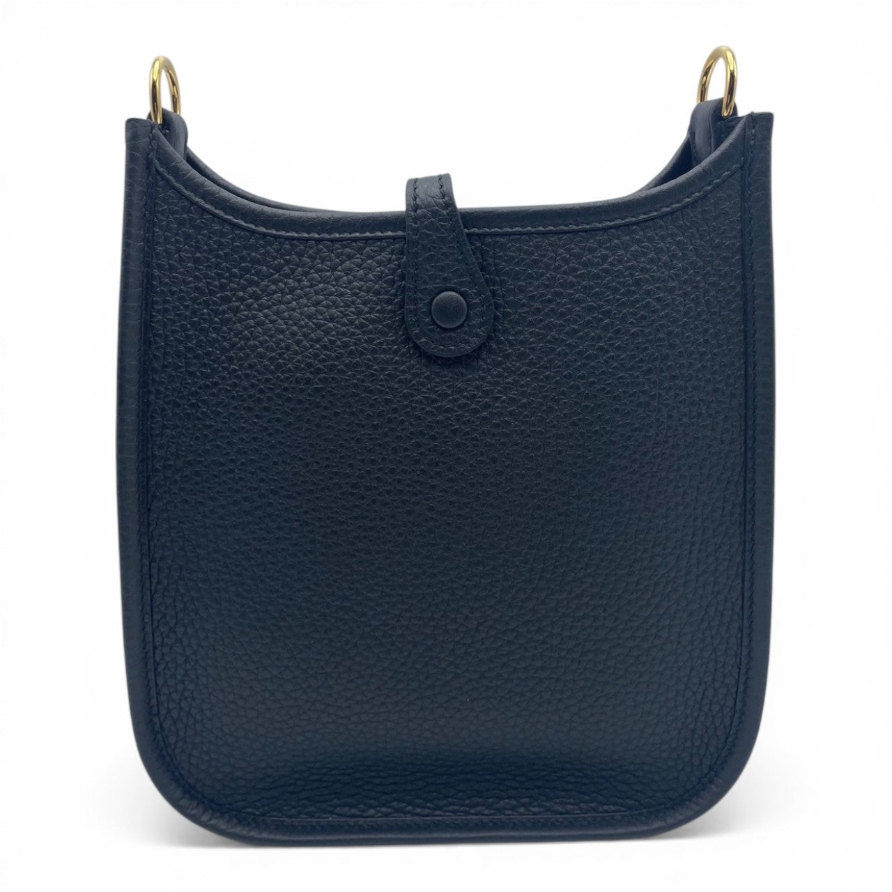 Pre-owned Hermes Mini Evelyn Amazone TPM Noir Taurillon Clemence Gold hardware K stamp