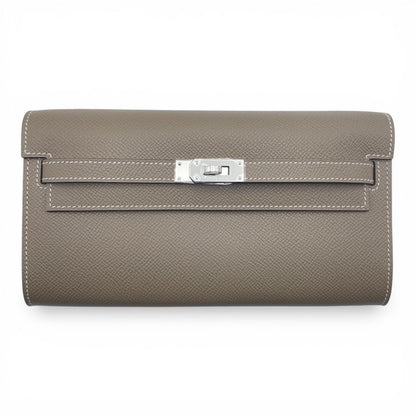 Pre-owned Hermes Kelly to Go Etoup Epson Silver hardware K stamp