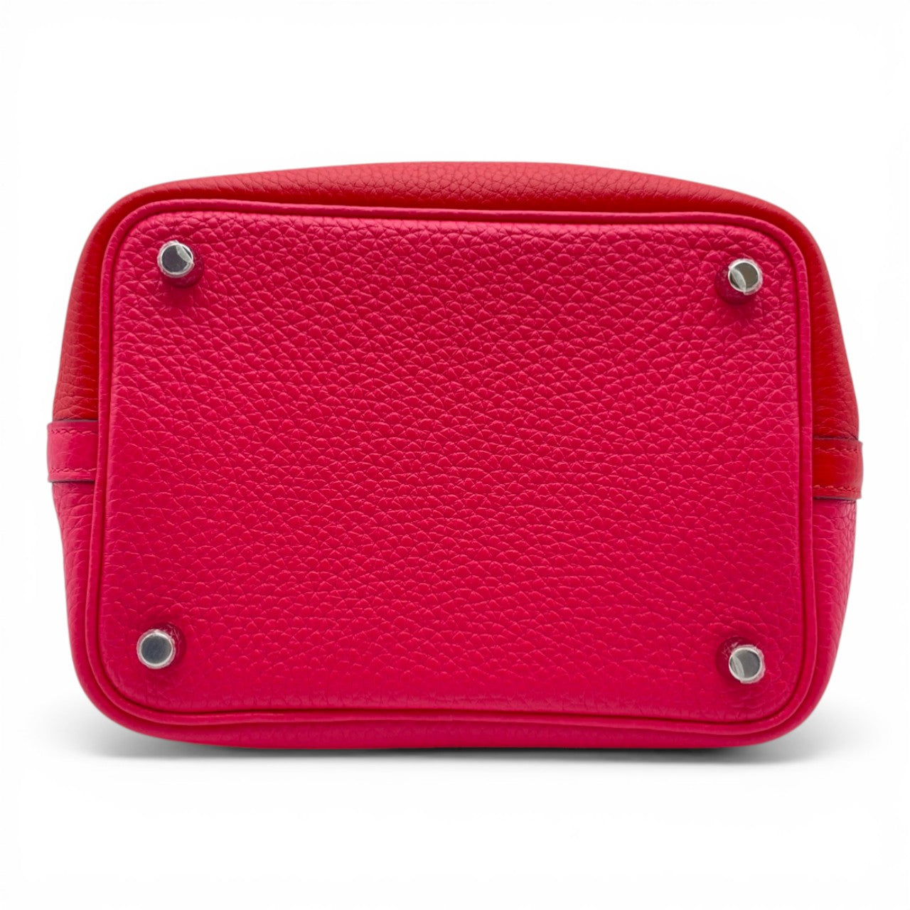 Pre-Owned Hermes Picotan Rock CAZAC PM Rouge Cou/Rose Extreme/Blue Zanzibar Taurillon Clemence Silver Hardware U engraved