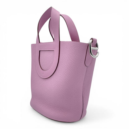 Pre-owned Hermes In the Loop 18 Mauve Silvestre Taurillon Clemence Silver hardware B engraved
