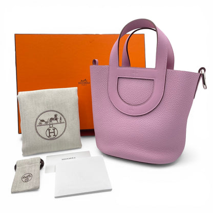 Pre-owned Hermes In the Loop 18 Mauve Silvestre Taurillon Clemence Silver hardware B engraved