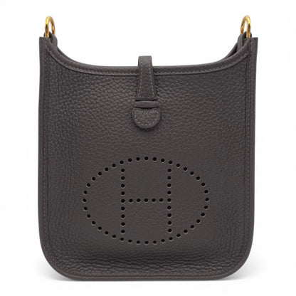 Pre-owned Hermes Mini Evelyn Amazone TPM Evenne Taurillon Clemence Gold hardware K stamp