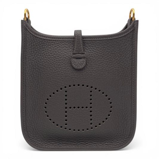 Pre-owned Hermes Mini Evelyn Amazone TPM Evenne Taurillon Clemence Gold hardware K stamp