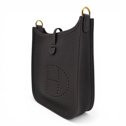 Pre-owned Hermes Mini Evelyn Amazone TPM Evenne Taurillon Clemence Gold hardware K stamp