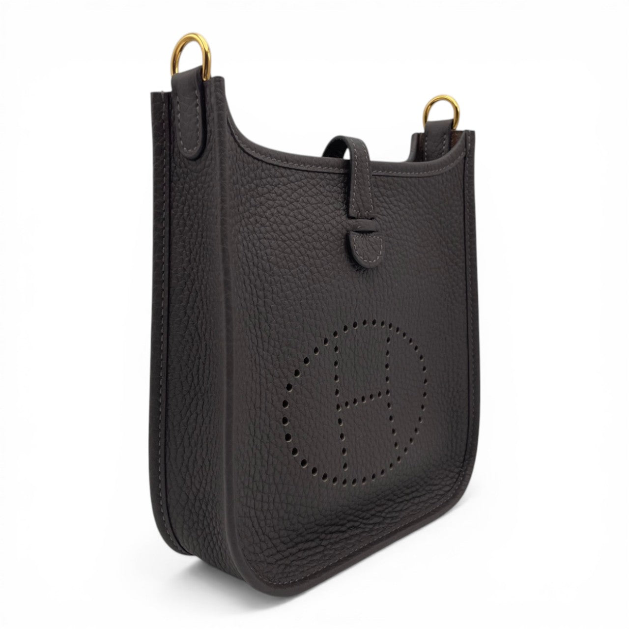 Pre-owned Hermes Mini Evelyn Amazone TPM Evenne Taurillon Clemence Gold hardware K stamp