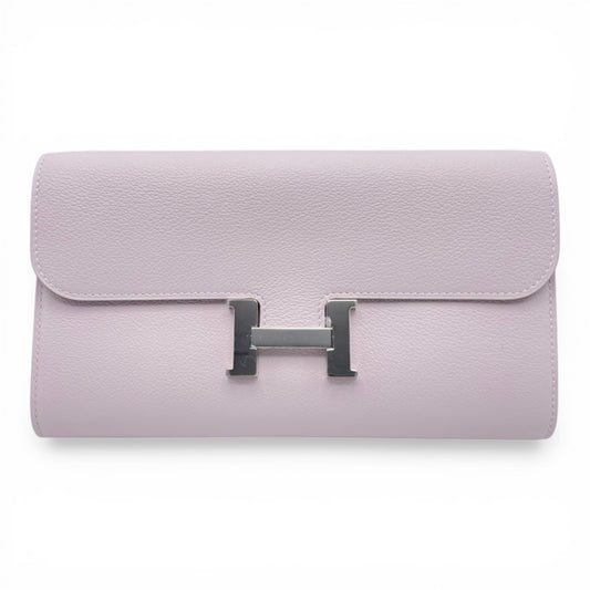 Pre-owned Hermes Constance Long to Go Pink Ever Color Silver Hardware B engraved