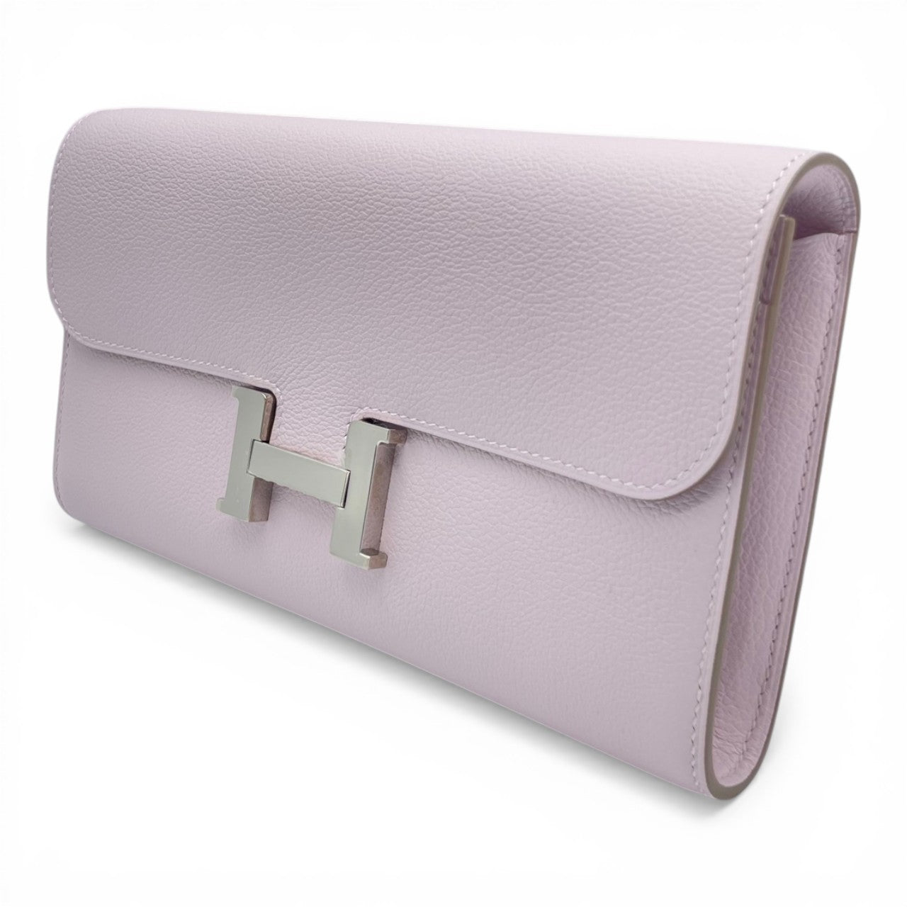 Pre-owned Hermes Constance Long to Go Pink Ever Color Silver Hardware B engraved