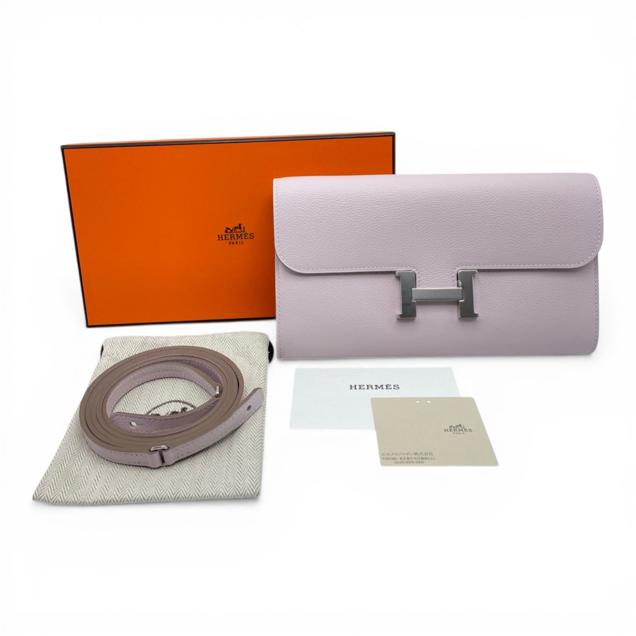 Pre-owned Hermes Constance Long to Go Pink Ever Color Silver Hardware B engraved