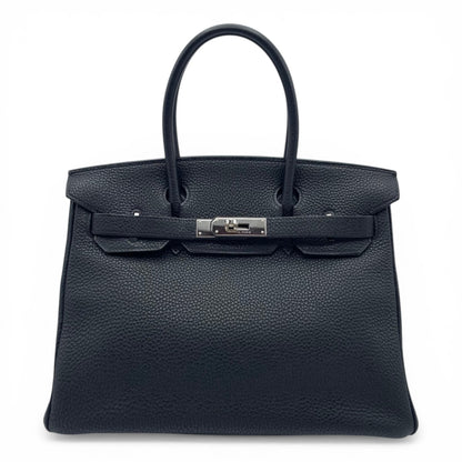 Pre-owned Hermes Birkin 30 Noir Togo Silver hardware □I engraved