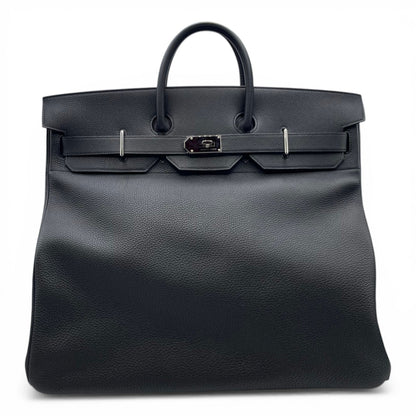Pre-owned Hermes Hautacrois 50 Noir Togo Silver hardware T stamp
