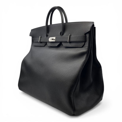 Pre-owned Hermes Hautacrois 50 Noir Togo Silver hardware T stamp